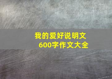 我的爱好说明文600字作文大全