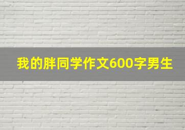 我的胖同学作文600字男生