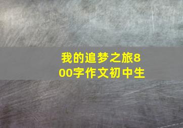 我的追梦之旅800字作文初中生