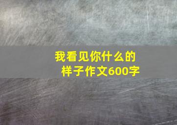 我看见你什么的样子作文600字