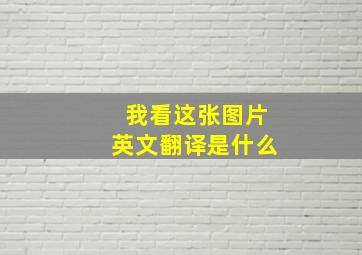 我看这张图片英文翻译是什么