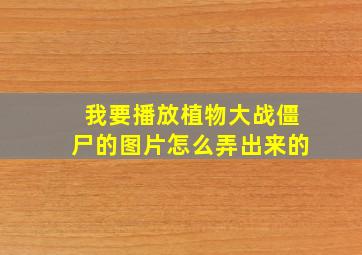 我要播放植物大战僵尸的图片怎么弄出来的