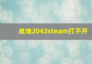 战地2042steam打不开