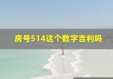 房号514这个数字吉利吗