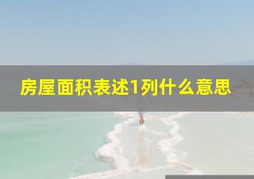 房屋面积表述1列什么意思