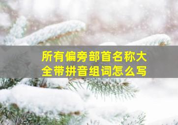 所有偏旁部首名称大全带拼音组词怎么写