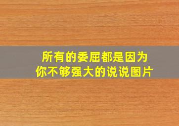 所有的委屈都是因为你不够强大的说说图片