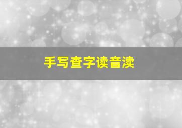 手写查字读音渎