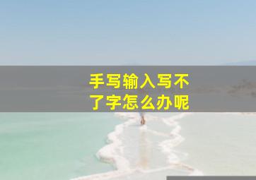 手写输入写不了字怎么办呢