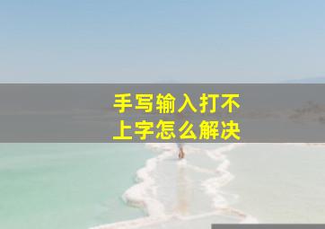 手写输入打不上字怎么解决