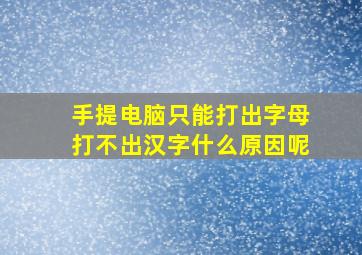 手提电脑只能打出字母打不出汉字什么原因呢