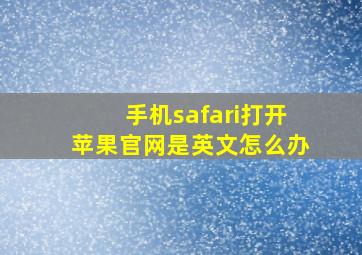 手机safari打开苹果官网是英文怎么办