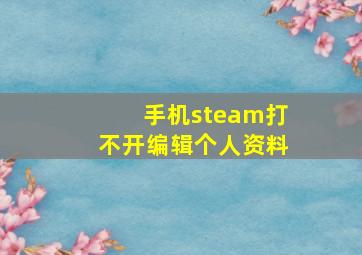 手机steam打不开编辑个人资料