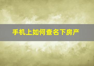 手机上如何查名下房产