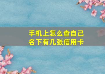 手机上怎么查自己名下有几张信用卡