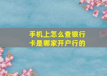 手机上怎么查银行卡是哪家开户行的