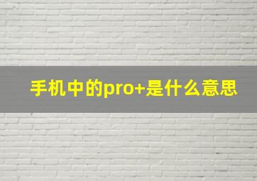 手机中的pro+是什么意思