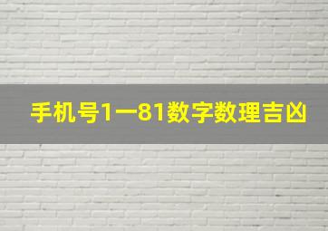 手机号1一81数字数理吉凶