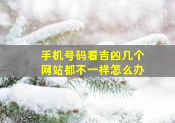 手机号码看吉凶几个网站都不一样怎么办