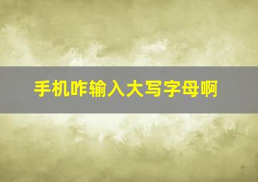 手机咋输入大写字母啊