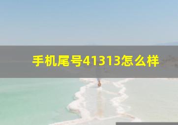 手机尾号41313怎么样