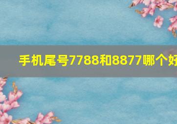 手机尾号7788和8877哪个好