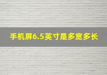 手机屏6.5英寸是多宽多长