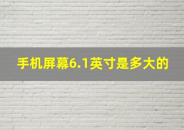 手机屏幕6.1英寸是多大的