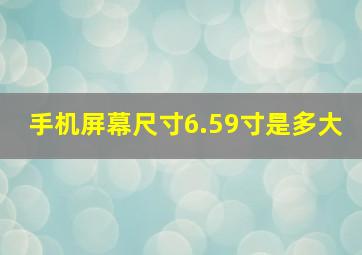 手机屏幕尺寸6.59寸是多大