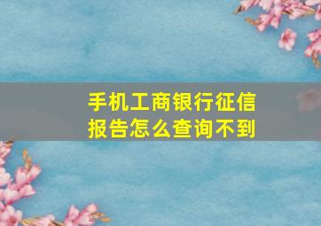 手机工商银行征信报告怎么查询不到