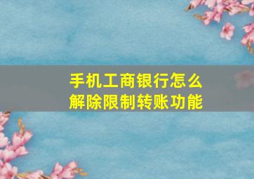 手机工商银行怎么解除限制转账功能