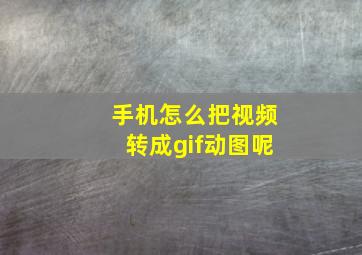 手机怎么把视频转成gif动图呢