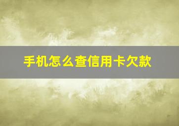 手机怎么查信用卡欠款