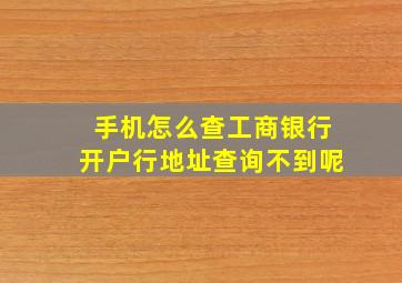 手机怎么查工商银行开户行地址查询不到呢