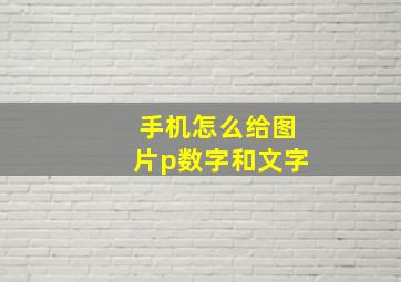 手机怎么给图片p数字和文字