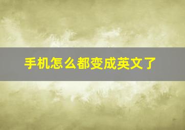 手机怎么都变成英文了