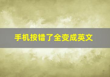 手机按错了全变成英文