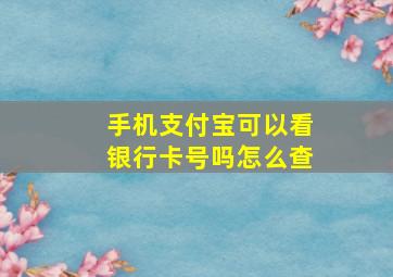 手机支付宝可以看银行卡号吗怎么查