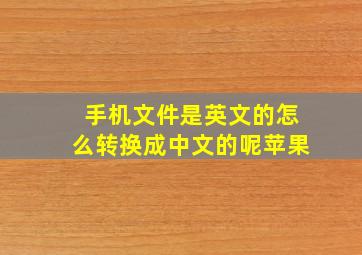 手机文件是英文的怎么转换成中文的呢苹果