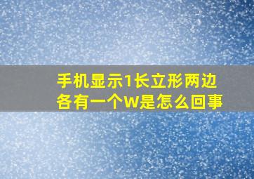 手机显示1长立形两边各有一个W是怎么回事