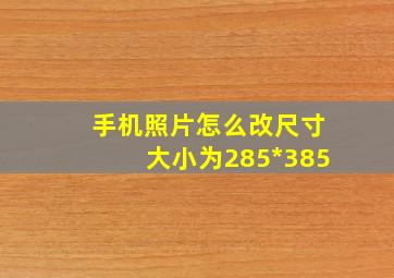 手机照片怎么改尺寸大小为285*385