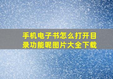 手机电子书怎么打开目录功能呢图片大全下载