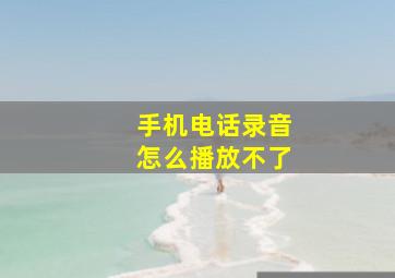 手机电话录音怎么播放不了