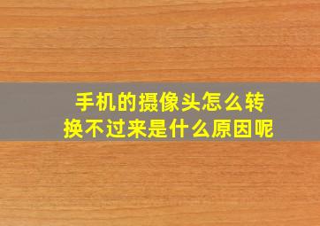 手机的摄像头怎么转换不过来是什么原因呢