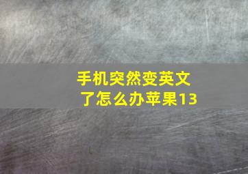 手机突然变英文了怎么办苹果13