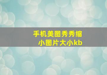 手机美图秀秀缩小图片大小kb