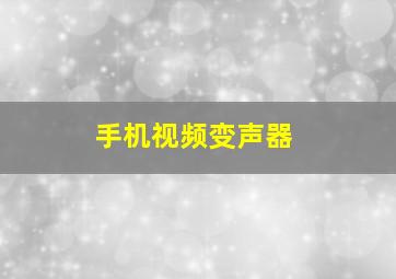 手机视频变声器