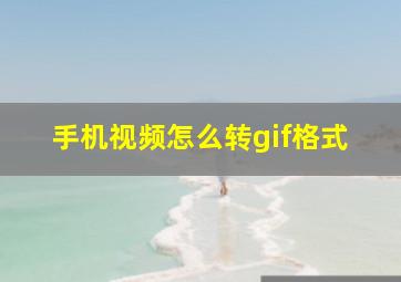 手机视频怎么转gif格式