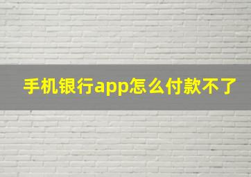 手机银行app怎么付款不了