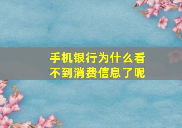 手机银行为什么看不到消费信息了呢